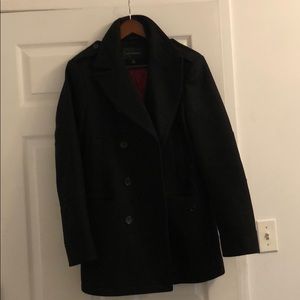 Men Banana Republic black slim fit peacoat